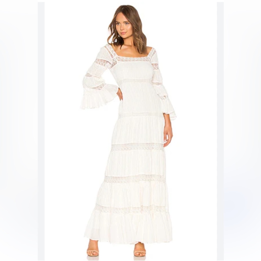 Mes Demoiselles Paris “Havilland” Ivory Lace Maxi Dress EU 38 S-M Boho Romantic